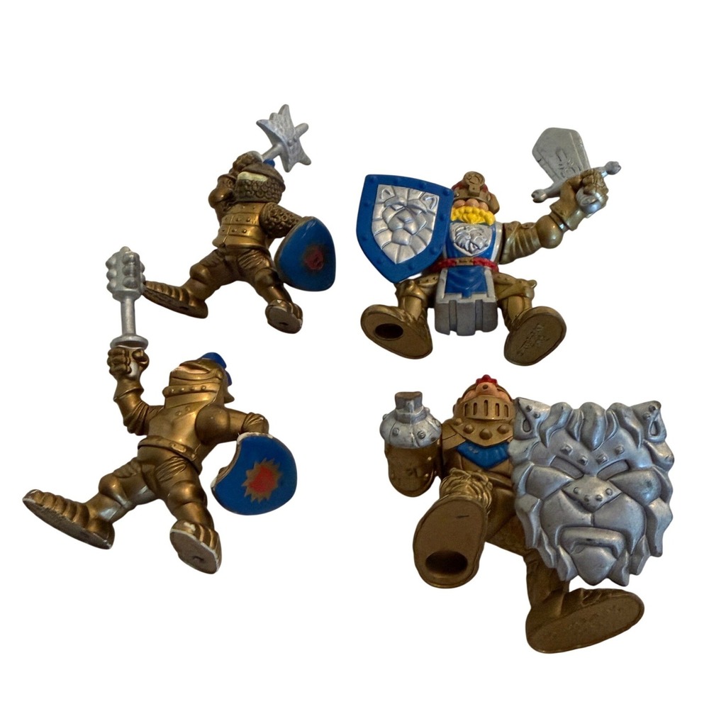 Fisher Price Imaginext Castle Knights King Action Figure Lot of 4 Gold Armor Toy